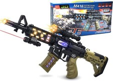 Toy Machine Gun Light Up Toy with LED Lights Sound Effect Barrel
