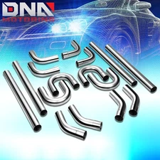 16Pcs 3.5"OD Mild Steel DIY Custom Mandrel Exhaust Tubing Pipe Straight&Bend Kit