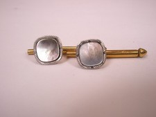 SINGLES 2 5/16" Gray MOP Squares Vintage SWANK Formal Tuxedo Shirt Stud c2016