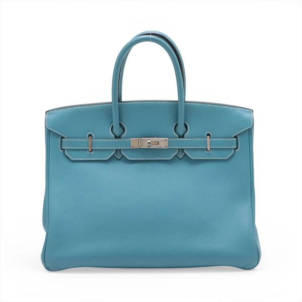 Hermès Birkin 35 Le Tournay Togo Blue Jean Silver Metal Fittings □E: 2001