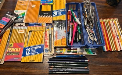 Vintage Artist Drafting Lot   Pencils, Pens, Compass Set, Lovett, Eagle, Dixon