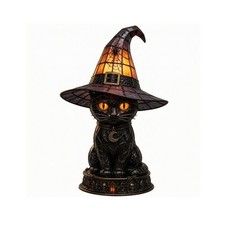 Katzenlampe mit Hexenhut warm Katzenlampe sanft f&uuml;r Katzenliebhaber,