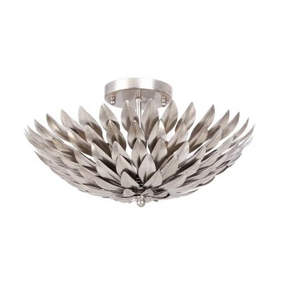 Crystorama 505-SA Broche 16'' 4-Light Floral Semi Flush Mount in Antique Silver