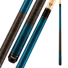 Valhalla 58 Inch Maple Pool Cue Blue Two Piece Cue High Quality Leather Tip
