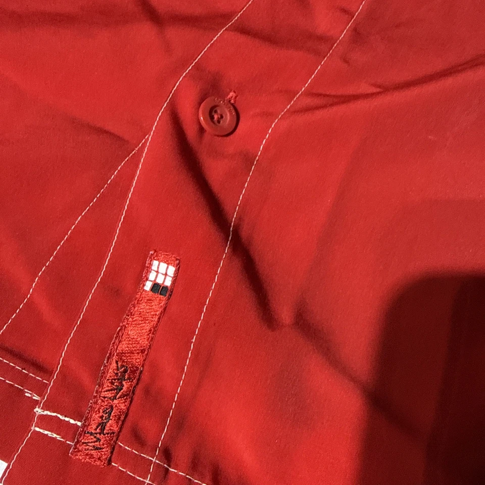 Vintage ECKO Unltd Hip Hop Red Button Up Graffiti Print 90s Rap Y2K Shirt LG - Image 4 of 4