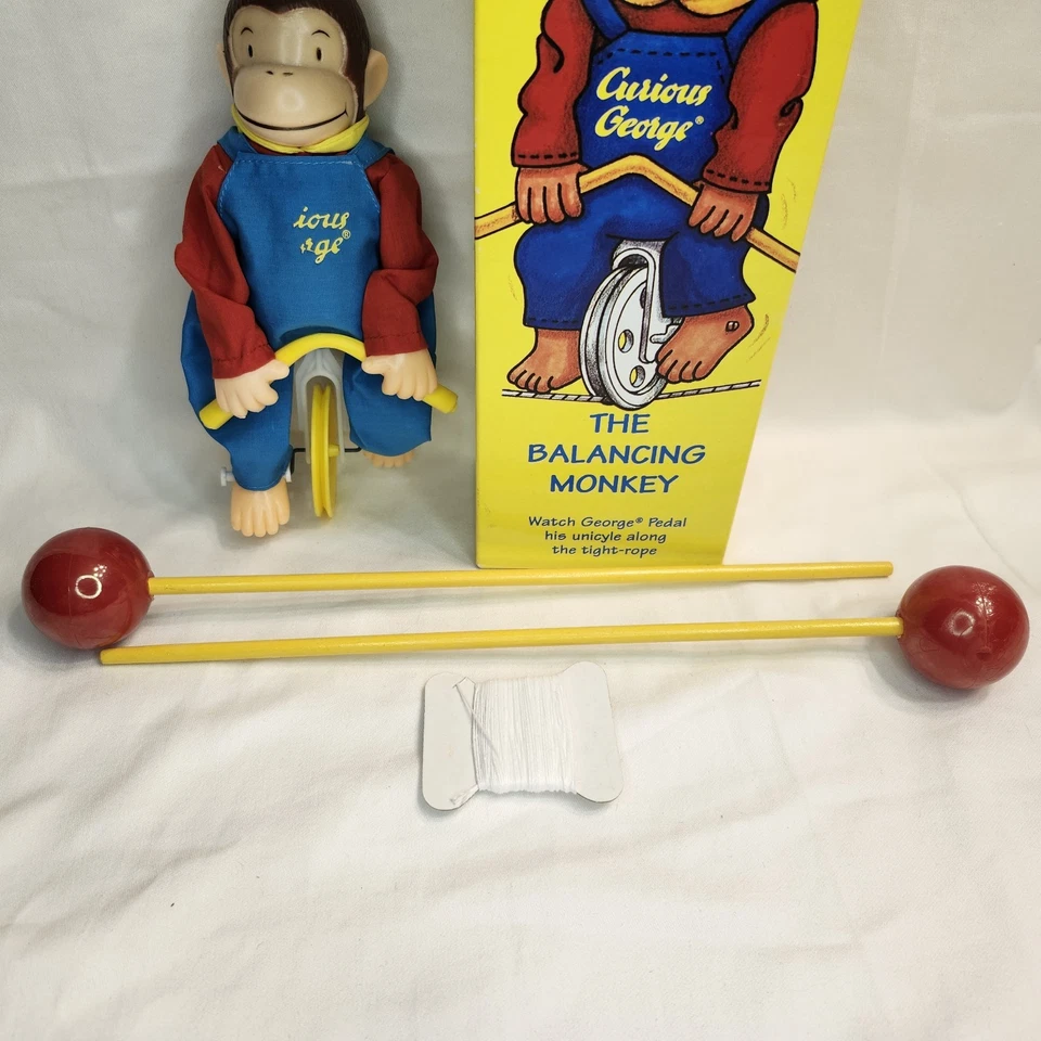 Curious George Балансирующая Обезьяна Винтаж 1995 Плотная Веревка в Коробке Читайте Описание. - Изображение 3 из 4