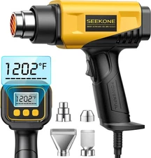 SEEKONE 1800W Heat Gun with LCD Digital Display Compact Design Hot Air Red 
