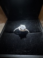 Size 7 / Sizable Round Diamond Ring Sterling Silver