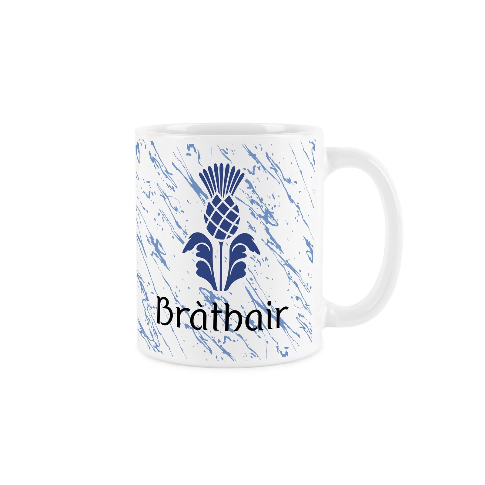 Scottish Thistle Brother Gaelic Mug - White Scotland Gift Family Ceramic Cup