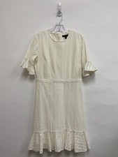 Banana Republic Size 10 White Eyelet Ladies Dress