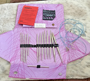 Addi Turbo Lace Interchangeable Knitting Needle Set. Assortment with strings