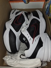  85 Men's Nike Air Monarch IV Training Shoes White Black Red Size 10 E NEW