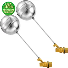 2 Pack 3/4in Stainless Steel Float Ball Valve Water Tank Automatic Level Control