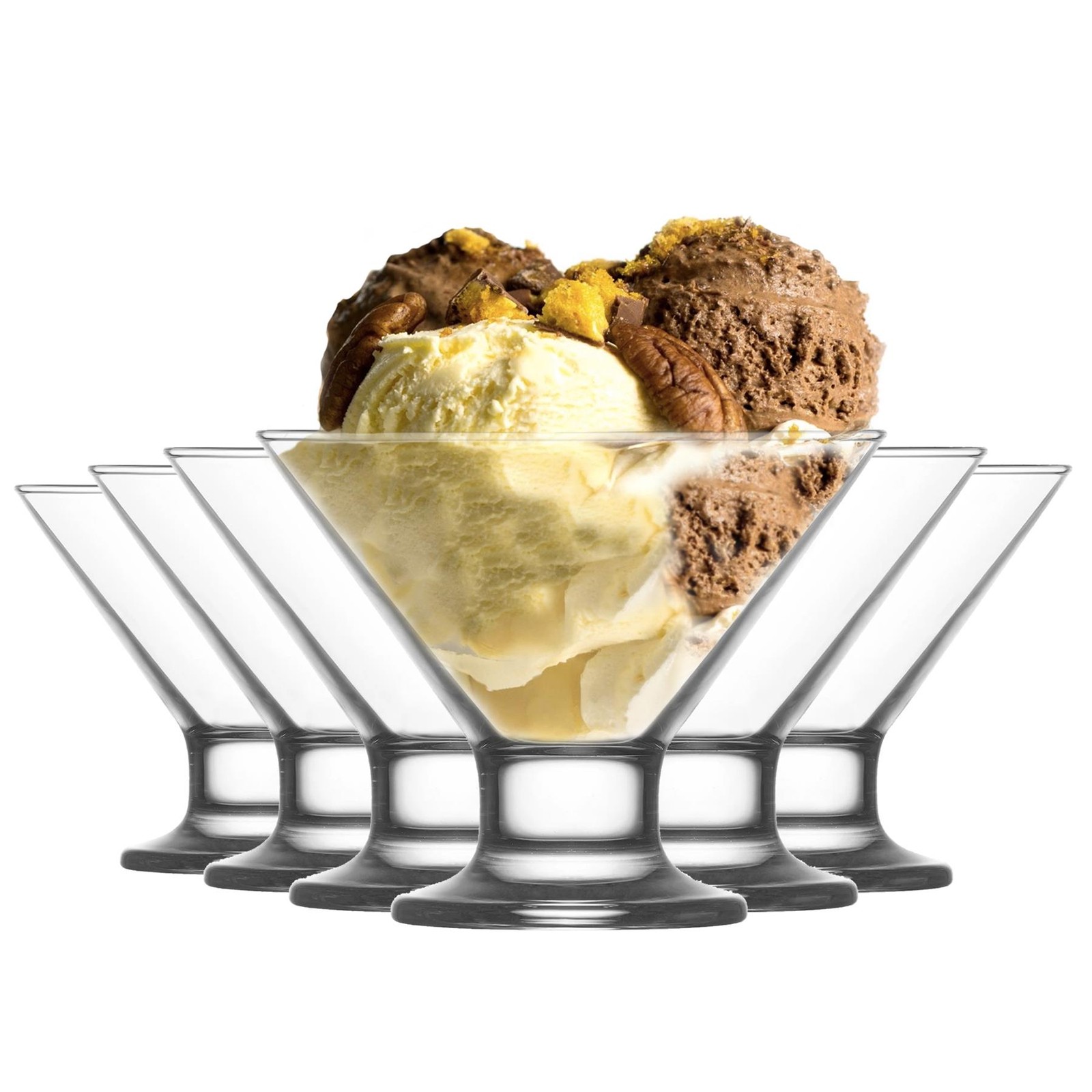Crema Ice Cream Bowls - 11cm - Clear - Pack of 6 - Image 3