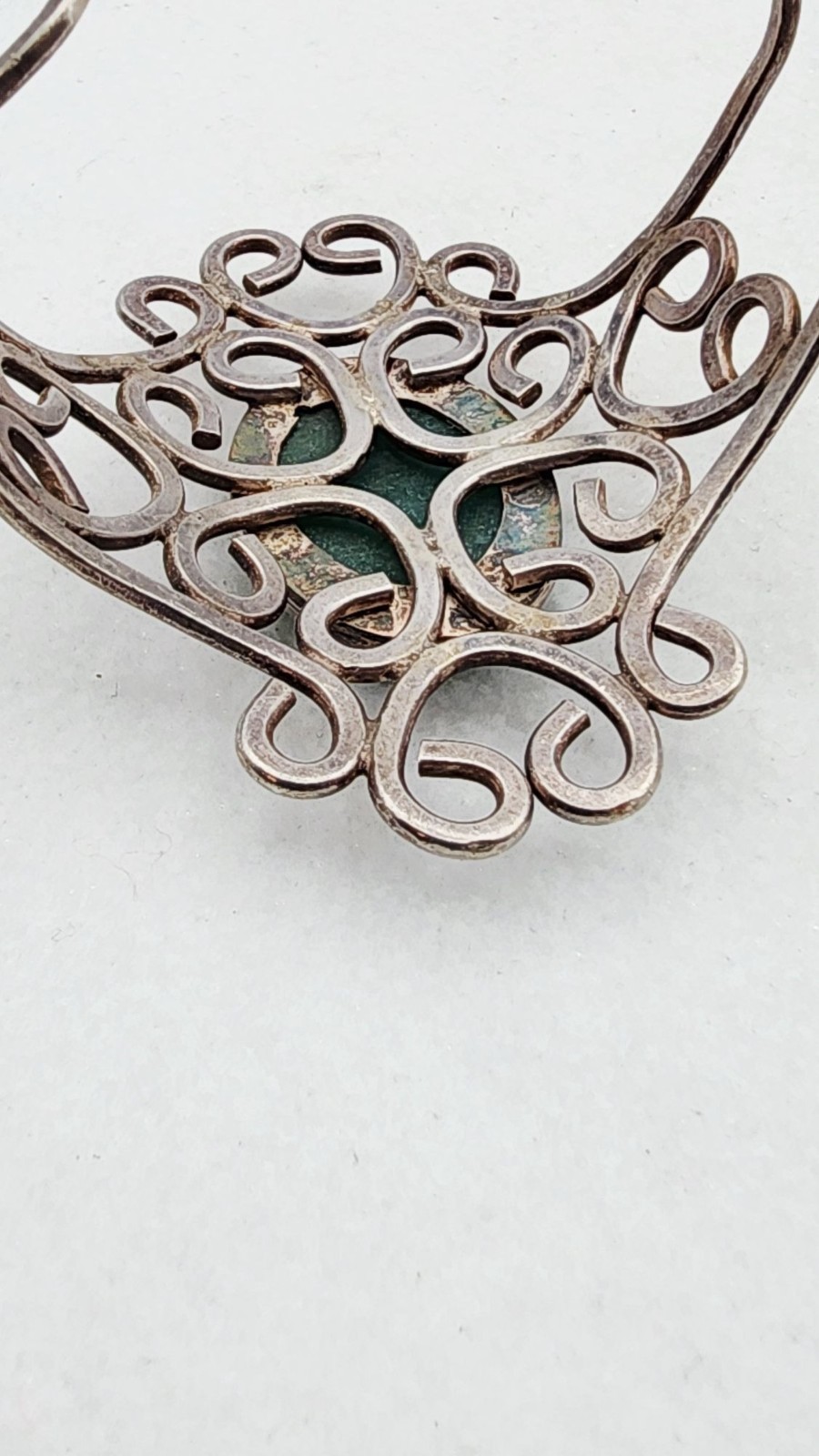 Sterling Silver Ornate Scrollwork Cuff Bracelet W… - image 5