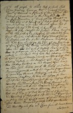 1739 Norwich CT Colonial Land Deed Sam'l Gager to Armstrong Huntington Hartshorn