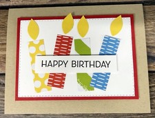 Stampin Up Card Kit HAPPY BIRTHDAY Kids Celebrations Candles - makes 4 cards