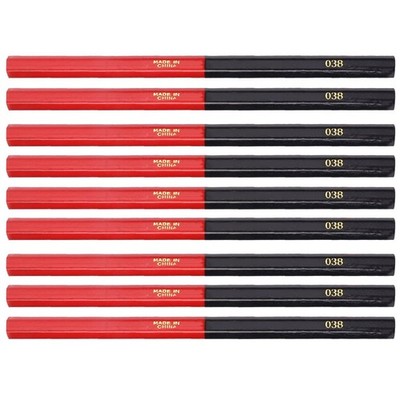 10 PCS Hex 2Head Carpenters Pencil Red Blue Round Wire Thickened Core Marking