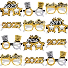 , Happy 2025 New Years Glasses - Pack of 12, New Years Eve Glasses | 2025 Gla...