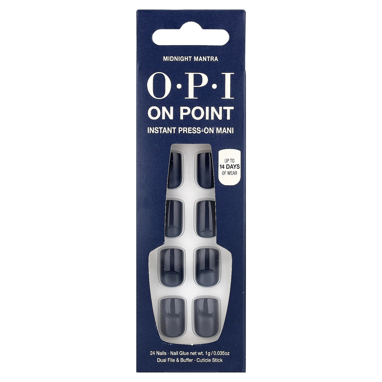 On Point, Instant Press-On Mani, Short Length, Midnight Mantra, 27 Piece Kit