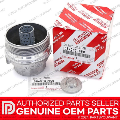 #ad GENUINE Toyota OEM Oil Filter Housing Cap Holder 15620 31060 Plug 15643 31050 $32.99