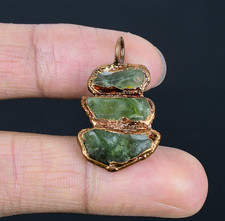 Peridot Handmade Gemstone Copper Electroplated Bohemian Jewelry Pendant