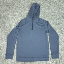 Swannies Hoodie Mens Medium Gray 1/4 Zip Lightweight Golf Stretch Pullover Sport