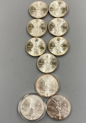 10 Mexico 1ozt .999 Silver BU Libertad Coins 2-1983 2-84 2-85 1986 2000 2-13 039