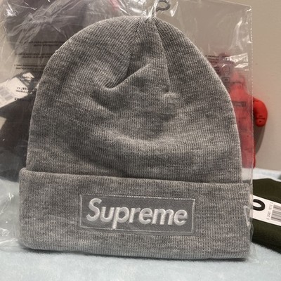 BRAND NEW Supreme New Era Box Logo Beanie Heather Grey FW24