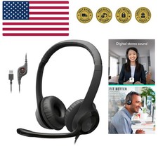 H390 Wired Headphones with Mic, USB-A Headset with Microphone for PC, Noise C...