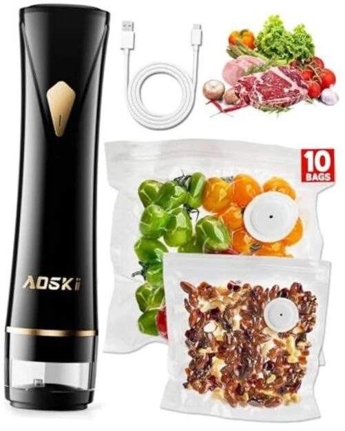 Vacuum Sealer Machine for Food Storage: Powerful Compact Food Small Black