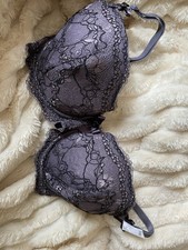 Boux Avenue 30DD delicate lace beautiful Underwired Balconnette Bra Grey mix