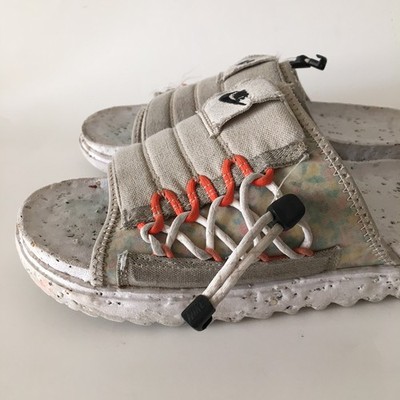 Nike Mens Asuna Crater DJ4629-200 White Orange Shoes Slides
