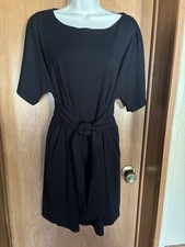 Express Black Midi Dress with Tie Waist Medium