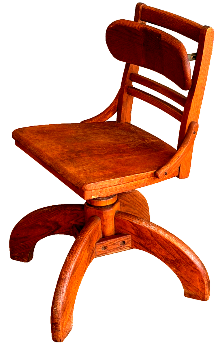 1910 Murphy Signed Oak Wood Office Lawyer Chair Company Antique