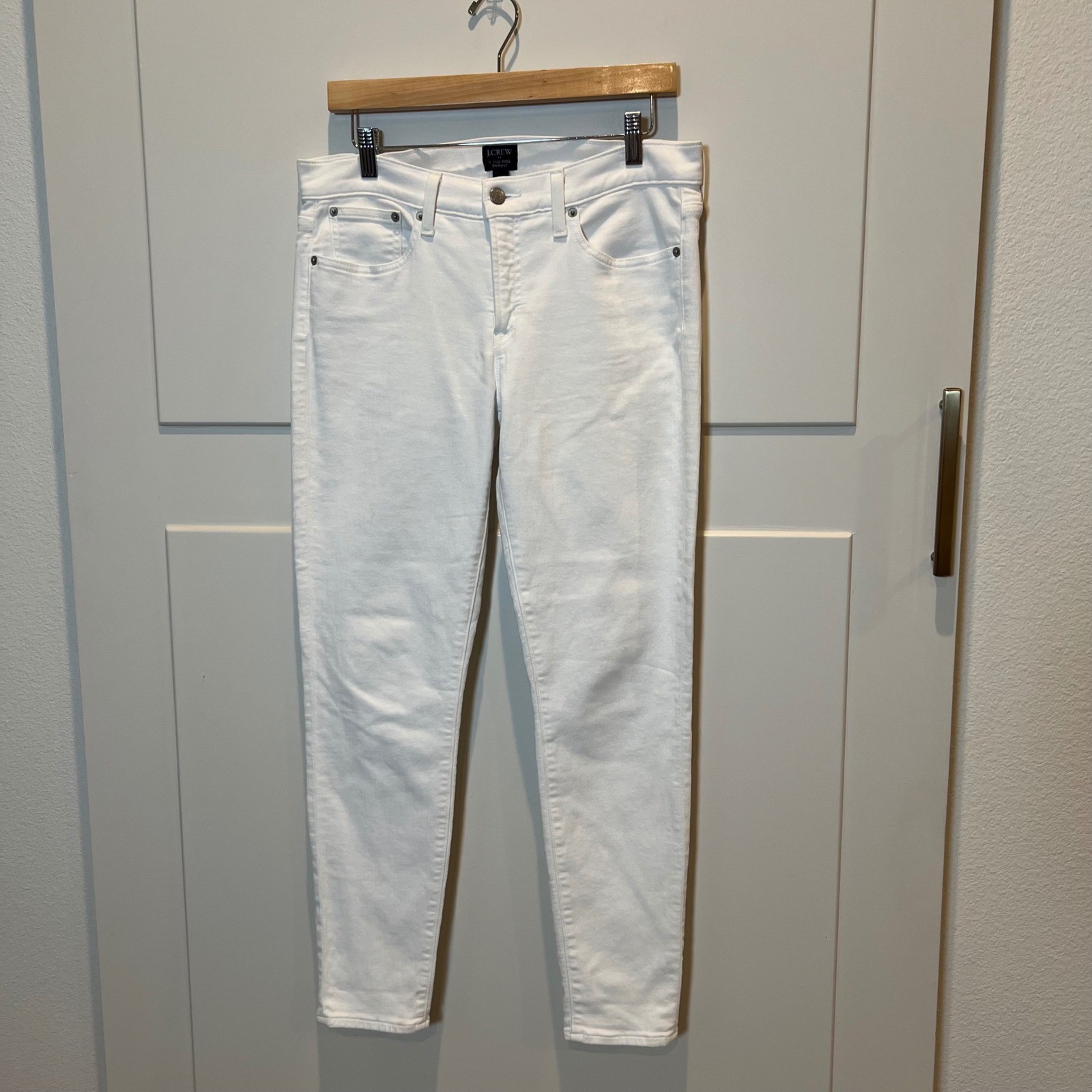J. Crew 8 Mid Rise Skinny Jeans White Women's Size 29 EUC
