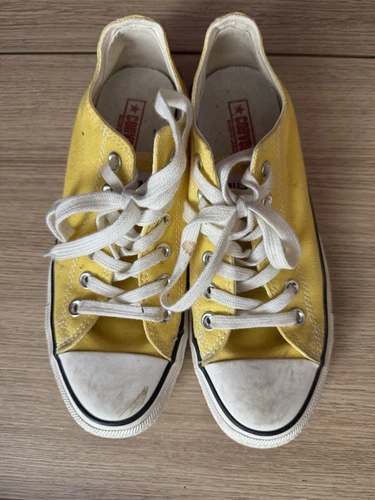CONVERSE ALL STAR GIALLO LOW LO TOP TAGLIA UK 7 SCARPE DA GINNASTICA INDOSSATE EU 40