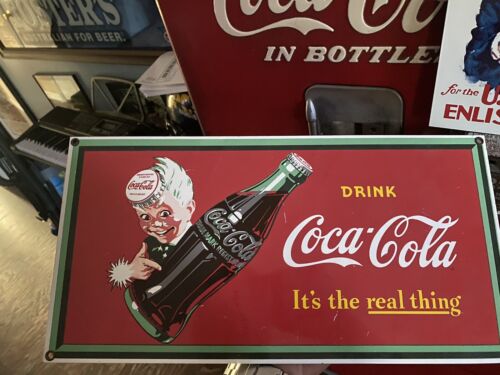 signe original vintage coca cola métal - Photo 1 sur 2