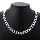 925 Sterling Silver necklace classic 12MM chain 18-30 inches Fashion jewelry