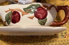 Franciscan Apple Gravy Boat With Attached Drip  Plate On The Bottom Vintage 