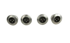 Switchcraft B3M XLR Round Male Panel Mt Connector, Set of 4 - New, Free Shipping
