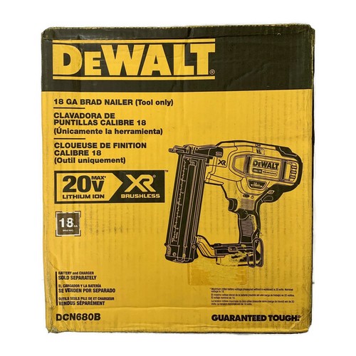 DEWALT DCN680B 20V MAX XR 20Volt LiIon 18GA Cordless Brad Nailer
