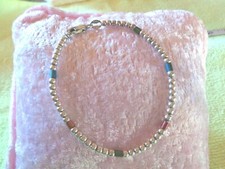 STERLING SILVER 2mm BEAD BALL LINK BRACELET