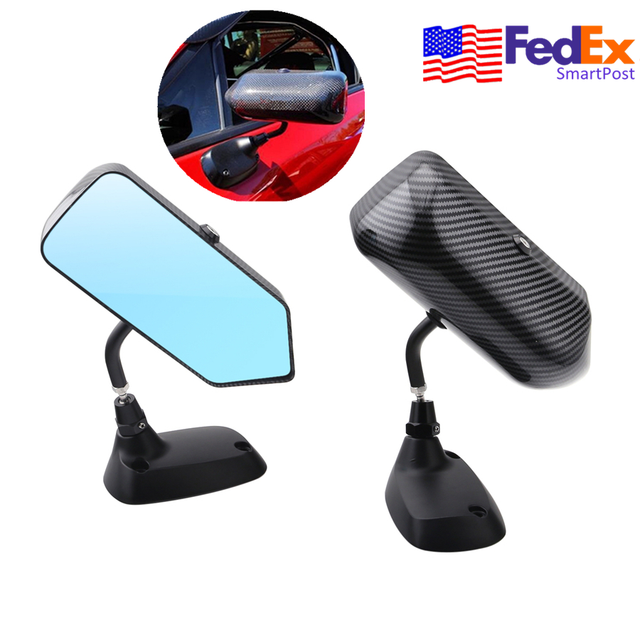 2x Carbon Fiber Look Vintage Car Rear View Mirrors Hot Rod Side Mirrors