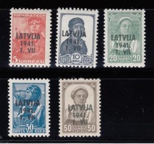 Lettland  , Mi.-Nr.  1-6 ** (ohne 3)  Michel 26,00