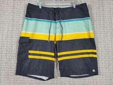 Reef Mens Boardshorts Sz 36 With Cargo Pocket Striped Quick Dry