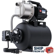 Aquastrong 1.6 HP Shallow Well Pump with Pressure Tank, 1320 GPH, 115V