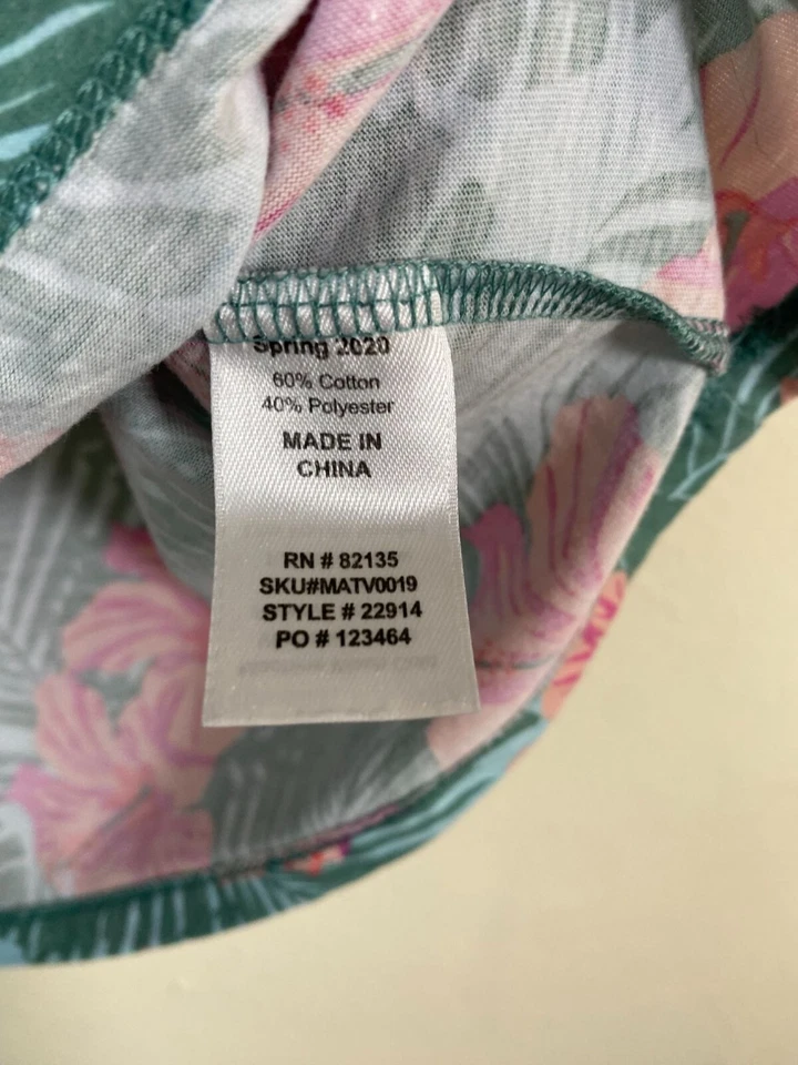 Top tropical de manga corta Fresh Produce para mujer talla mediana tropical hawaiano Foto 4 de 4