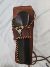 Brand New Hand Made Braided Leather Western Gun Holster For Full-Size Revolvers
