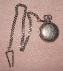 uxz..Lolina Pocket Watch with 14" Chain Made in Japan Patterned 